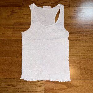 Ruched White Tank Top